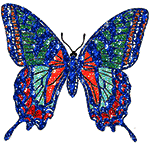 butterfly multi blue glitter butterfly image